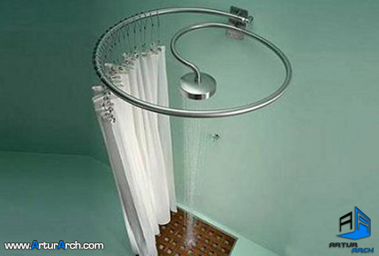 طراحی خلاقانه دوش حمام مارپیچ 