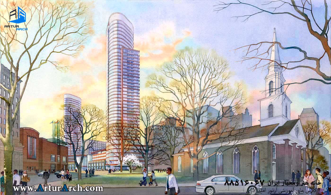 NJPAC-residential-commercial-highrise-development-illustration-delineation-rendering