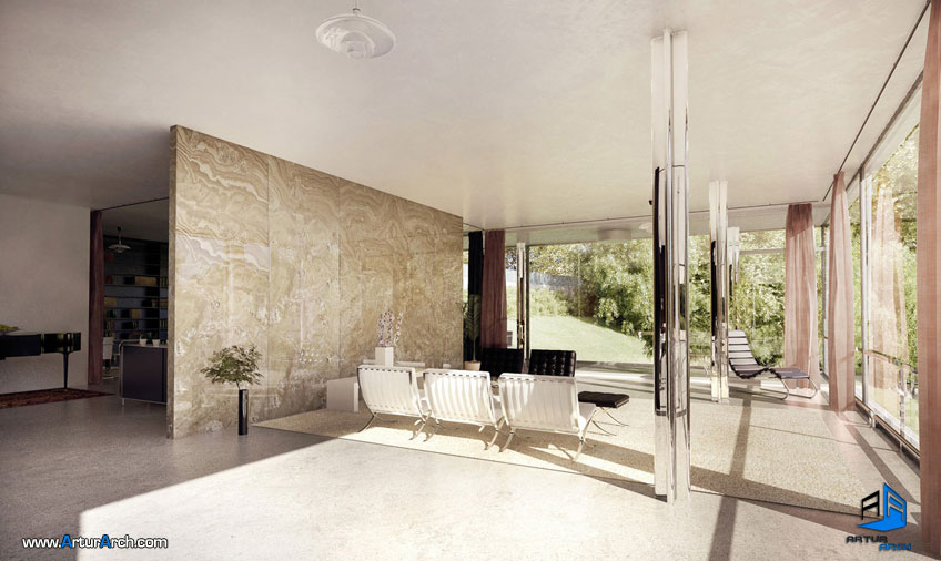 xoio_tugendhat_interior_طراحی خانه تاگندات  Tugendhat House -خانه تاگندات  Tugendhat House  معمار : لودویگ میس واندرروهه  Ludwig Mies van der Rohe))  -Brno-Czech Republic