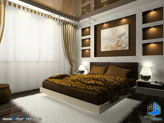 Modern-Master-Bedroom-دکوراسیون،ارتباط نورپردازی و طراحی داخلی
