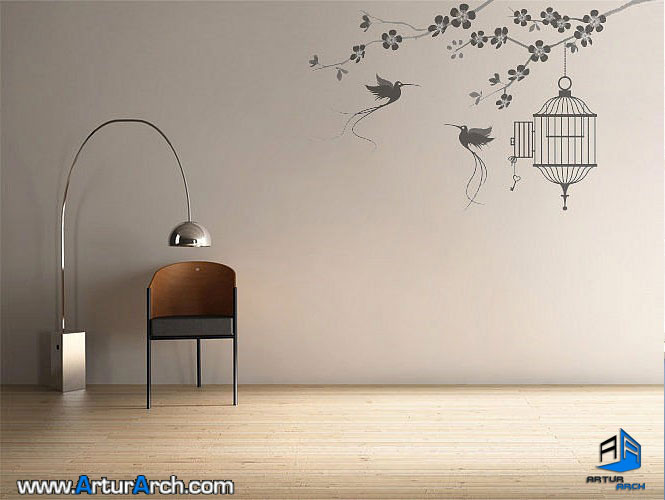 wall-stickers-دکوراسیون داخلی،طرح های متنوع استیکر در دکوراسیون