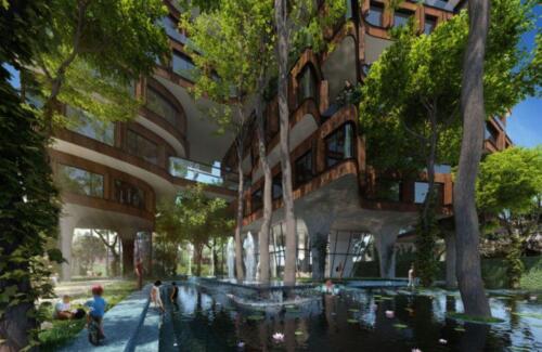 طراحی معماری مجموعه باغ آپارتمان دولت